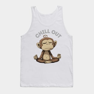 Chill Out Meditation Monkey Tank Top